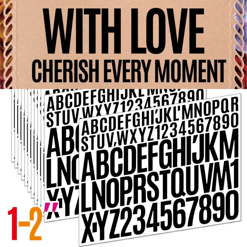 Number stickers letter stickers 1+2 Inch Mixed Alphabet Number Stickers 3 Pages For DIY Crafts