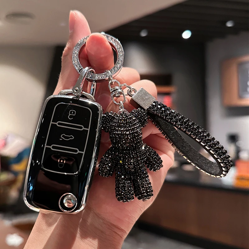 Fashion TPU Car Key Case Cover for Volkswagen VW Polo Golf 7 GTI Tiguan Passat Beetle for SEAT FR 2 Skoda Octavia A7 Kodiaq key case cover key case
