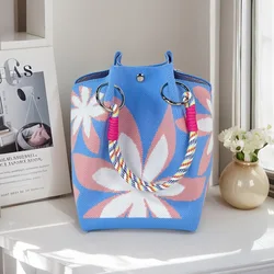 Women's Butterfly Knitted Tote Bag - Stylish and Versatile Fashion Handbag (Petal)