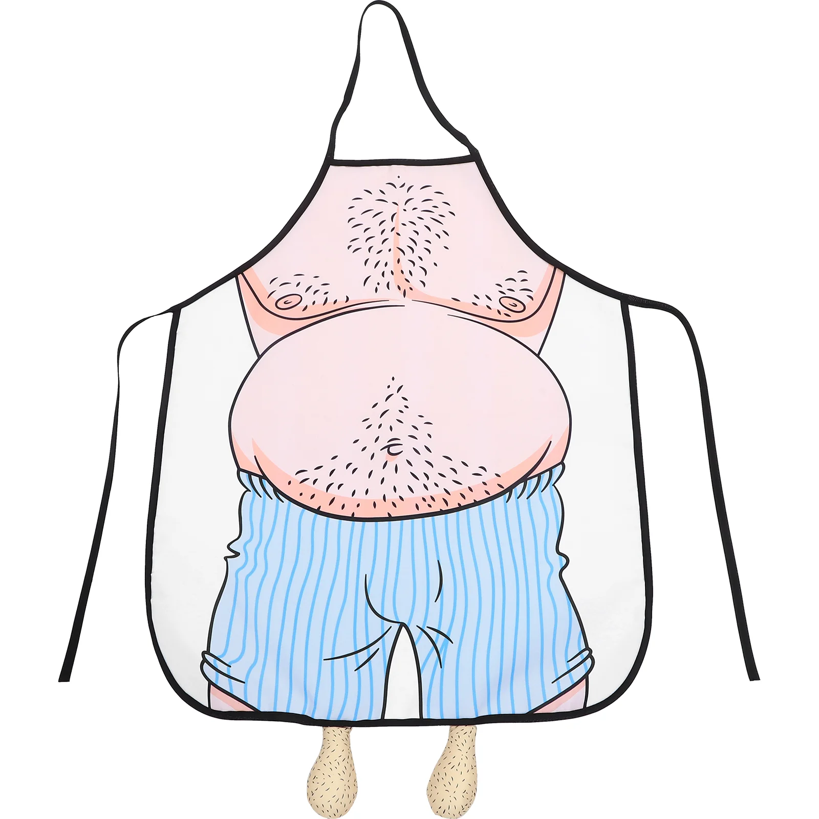 

Novelty Cooking Kitchen Apron Wacky Belly Man Printed Apron Cooking Grilling BBQ Uncle Belly 3D Creative Funny Apron