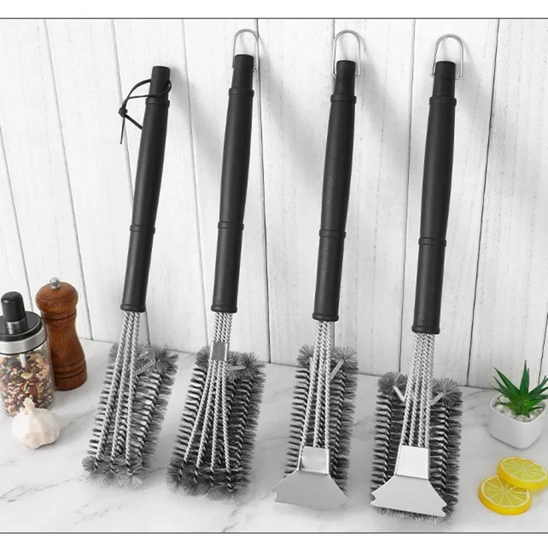 Heavy Duty Safe Grill Brush-Bristle Free BBQ Grill Brush with Rust Resistant Stainless Steel Woven Wire
