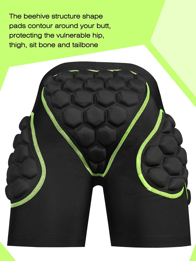 AVIVOR Protective Padded Shorts for Boys Youth Snowboard Skate and Ski 3D Protection for Hip Butt and Tailbone