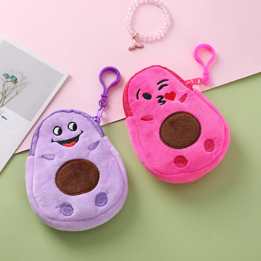Coin Purse Coin Wallet Children Small Coin Purse Cute Avocado Plush Purses Girls Key Case Bag Money Pouch for Girls Gift Mini Handbag