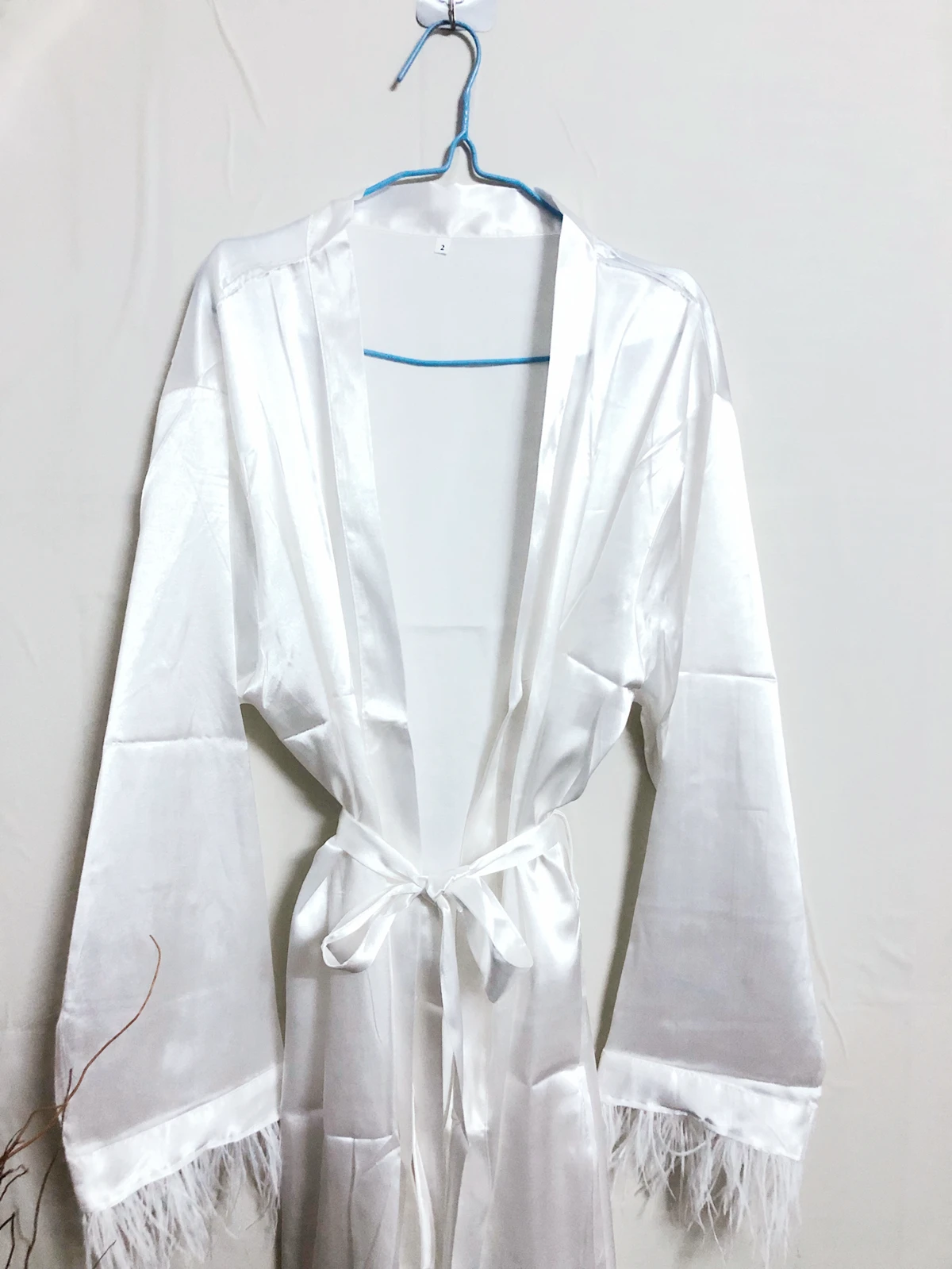 Feather Bride Robe For Wedding Kimono Bathrobe Spring Pajamas For Girls