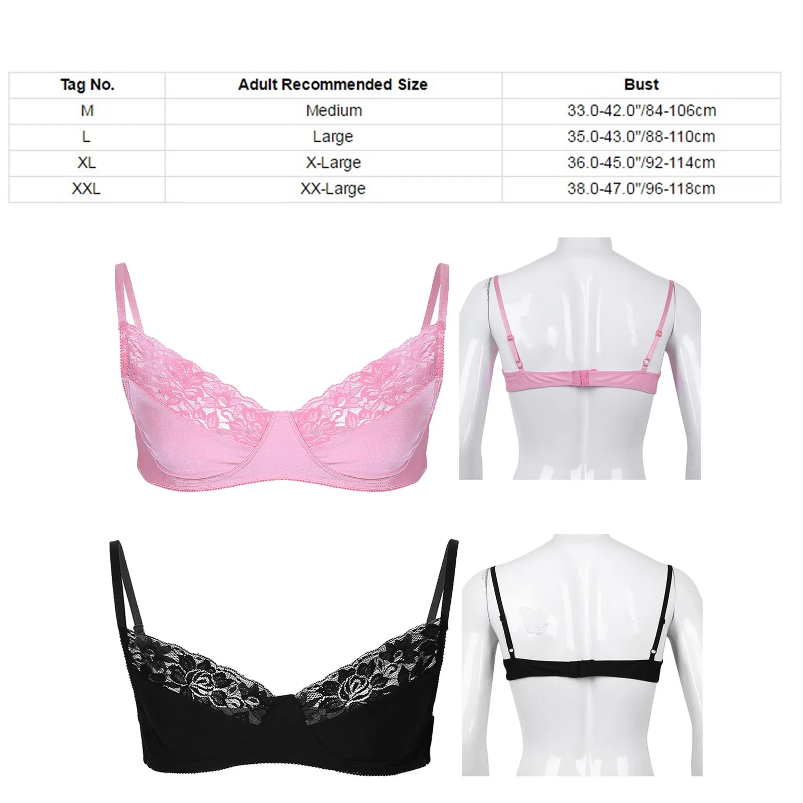 Mens Sissy Bra Tops Crossdress Lingerie Gay Male Floral Lace Wire-free Bralette Underwear Nightwear Crossdresser Clubwear mens bra tops