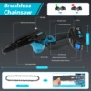 Koopa Mini Cordless 6 Inch Portable Brushless Electric ChainSaw Automatic Oiler,Trees Branches Trimming, Wood Cutting 2 chians 3