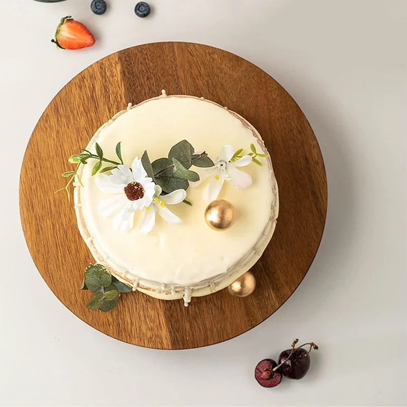 

Turntable Cake Stand 25CM 30CM Wood Decoration Accessories Mold 360 Rotating Baking Stand Decorating