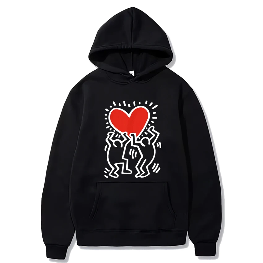 2024 Hot sale Doodle Art Aesthetics vintage Loose Hoodie Men Women Hooded sweatshirts Fleece Unisex Long sleeve fashion hoodies