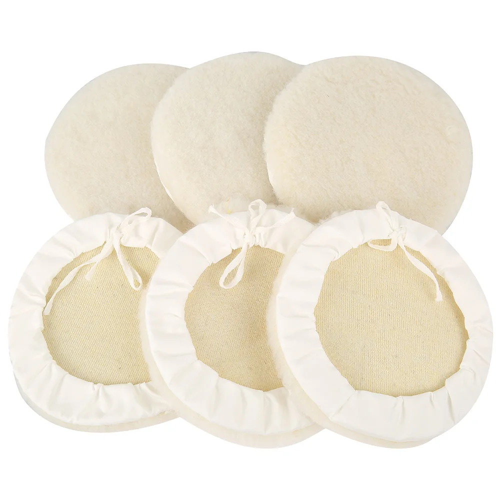 6Pcs Polishing Pads 7 Inch 180mm Polishing Bonnets Soft Wool and Wheel Pad Imitation Woolen Waxing Pads Kits car polishing pad car polish pad wool polishing pad wool polishing head polishing wheel kit