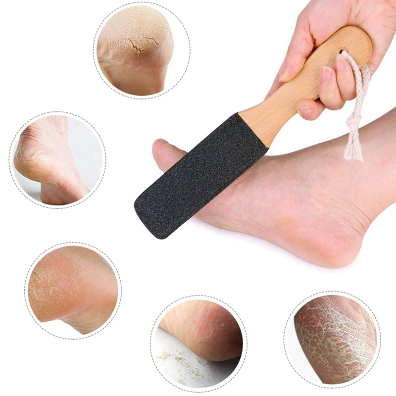 2 Pieces Foot File Callus Remover Heel Grater Wooden Handle Foot Scrubber Pedicure File Foot Filer Foot Scraper 6
