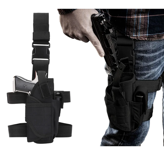 Drop Leg Holster, Tactical Thigh Pistol Gun Holster, Right Hand