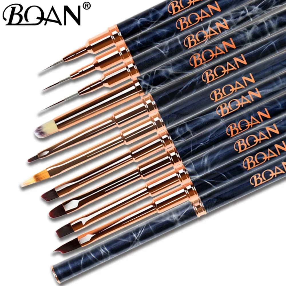 BQAN Marbled Nail Brush Gel Brush For Manicure Acrylic UV Gel Extension Pen Nail Polish Painting Drawing Brush Liner Nail Brush 4