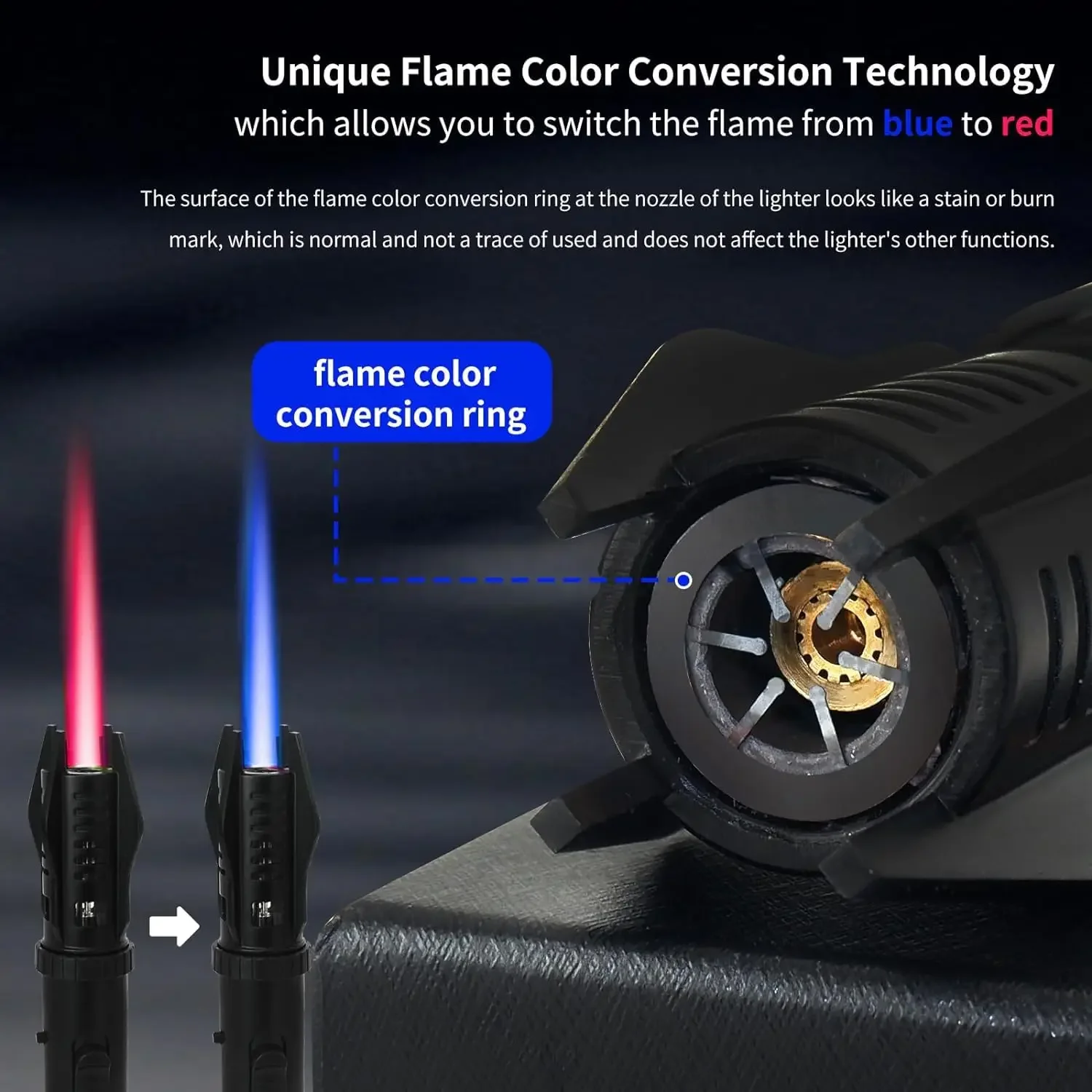 Torch Lighter Bright Fire Lighter Safety Refillable Butane Gas Windproof Jet Flame for Candles Campfires BBQ Baking Camping torch lighter