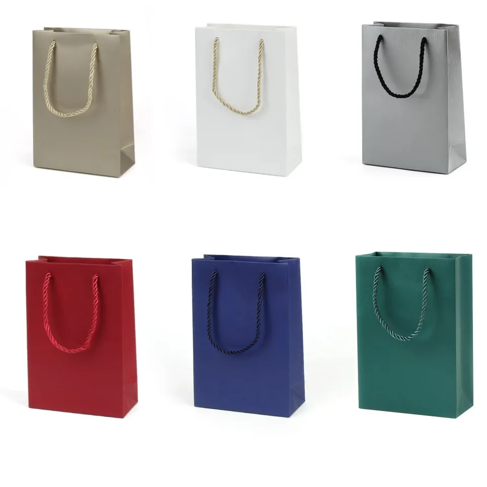 24 Sacchetti Regalo In Carta Kraft Con Manici: 6 Colori Pastello Per Feste, Compleanni E Bomboniere - 5