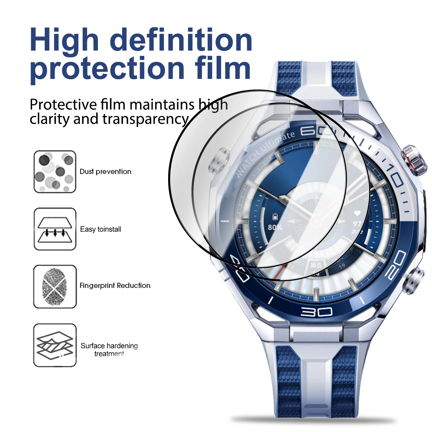 3D Curved Screen Protector for Smartwatches - Full Cover, Anti-Scratch Film