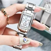 Classic square waterproof stainless steel material women's quartz watch 6