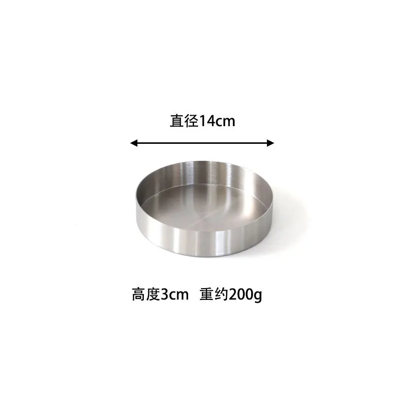 Kitchen Stainless Steel Storage Tray Decorative s Organizer Jewelry Display Plate Round Silver 5