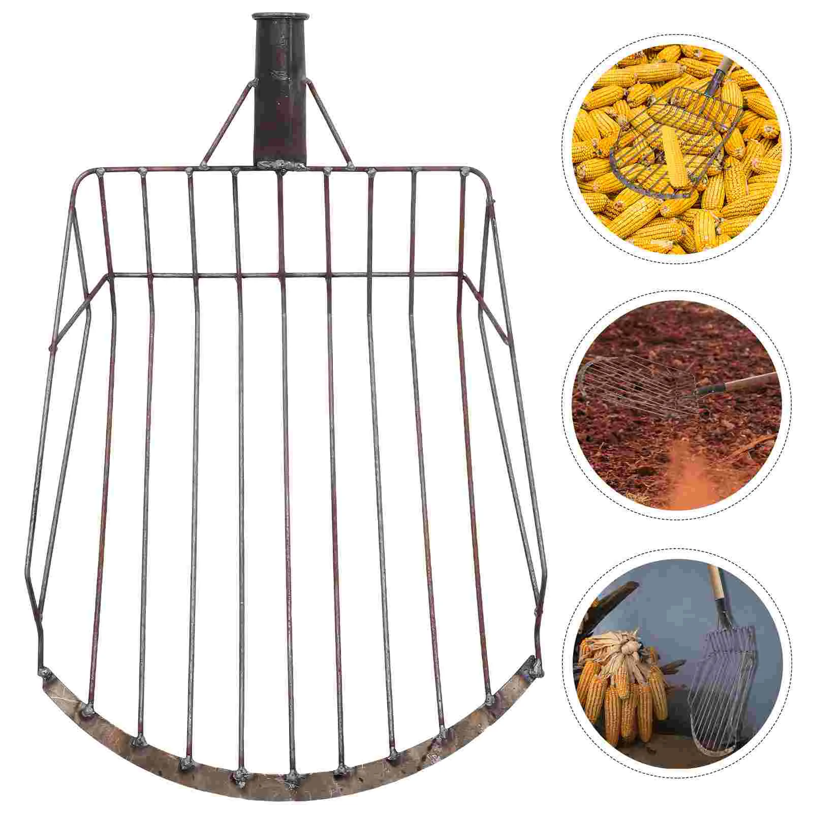 Corn Fork Large Pooper Scooper Tool Farm Simple Coal Briquette Mesh Screen