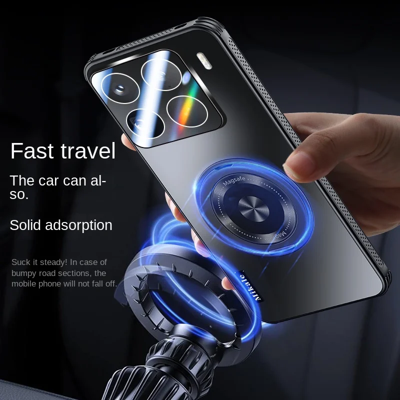 Enhanced Magnetic Wireless Charging Hard Matte Case with Ring
