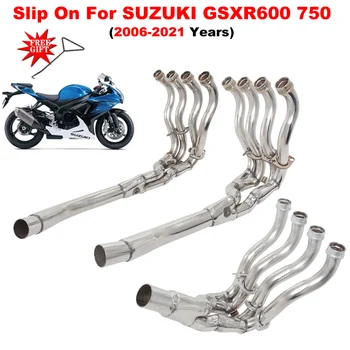 Motorcycle Exhaust System For SUZUKI GSXR 600 750 GSXR600 GSXR750 K8 K9 L1 2006-2021 Slip-On Moto Muffler Escape Front Link Pipe