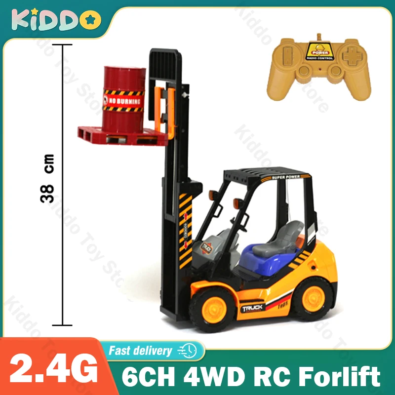 

RC Forlift Truck 6CH 4WD Remote Control Fork Shovel Truck Lift Pallets Engineering Vehicle 2.4G Model Electric Back to School