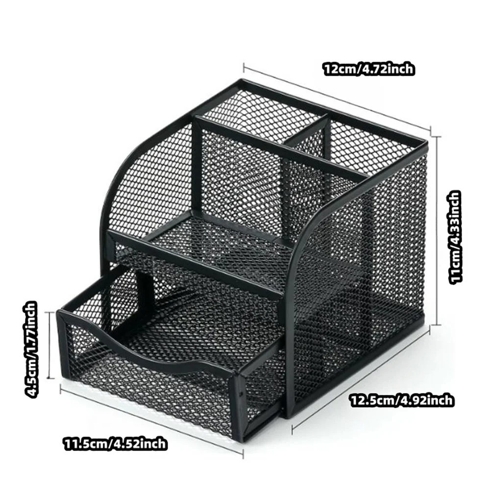 2 PCS Mesh Desk Organizer Metal Pencil Pen holder Storage Office organization Home Art Supply Storage Box Multi-functional Caddy