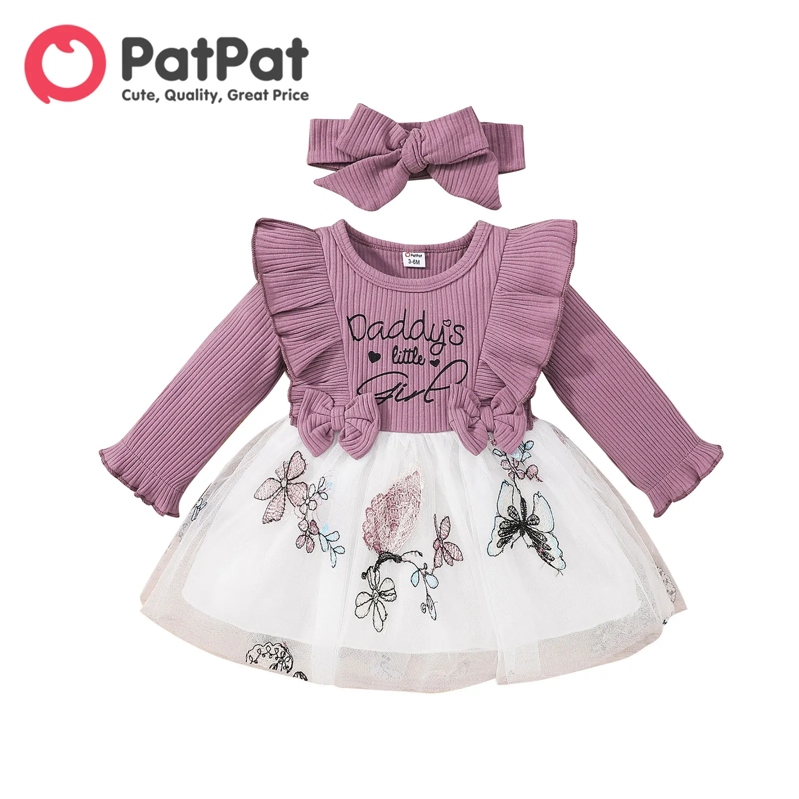 PatPat Baby Dress Baby Girl Clothes New Born Infant Party Dresses