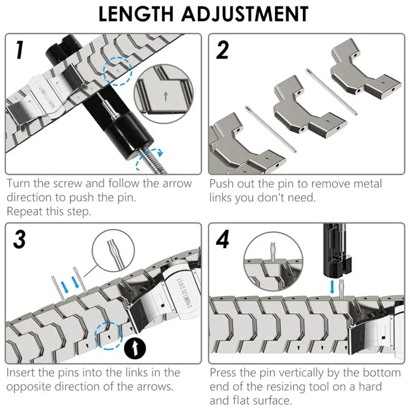 Premium Stainless Steel Watch Bracelet, 20mm & 22mm