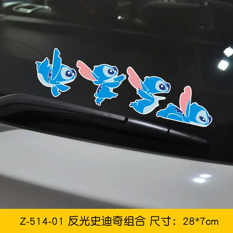 Adesivi per Auto Disney Stitch Kawaii Anime Figure Windows Sticker