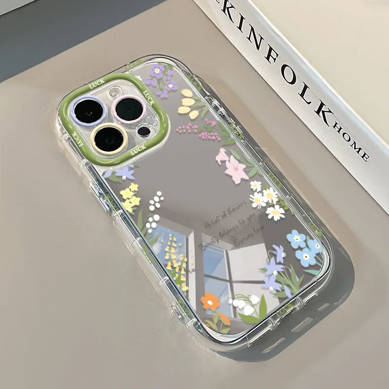 Elegant Spring Flowers Air Cushion Mirror Phone Case Cover