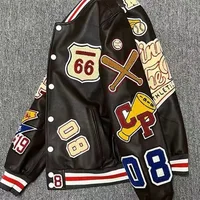 Men's Vintage Motorcycle Jacket | Fashion Biker Leather Jacket with Diagonal Zipper | Winter PU Bomber Coat - Image 2