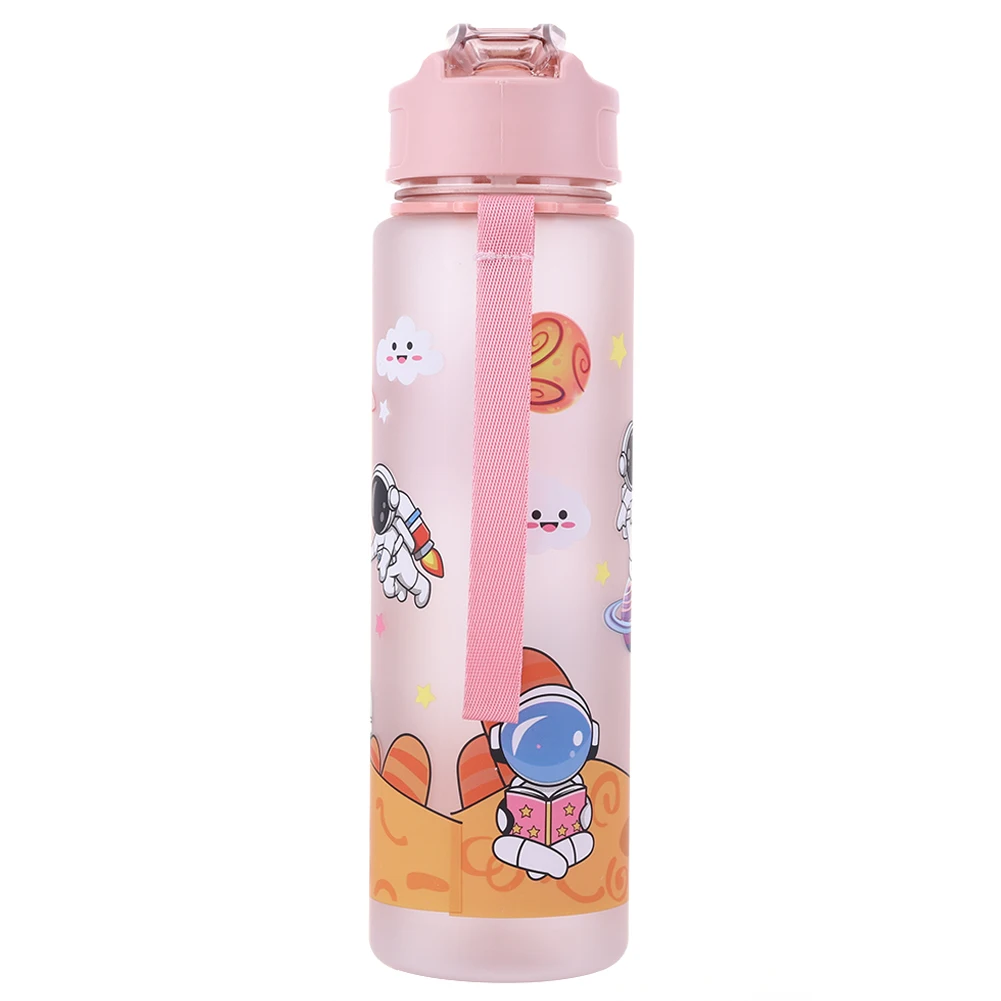 800ml Astronaut Sports Bottle with Straw & Handle Portable Travel Bottle Large Capacity Outdoor Drinking Cup for Boys Girls