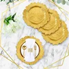 50Pcs Charger Plates, Round Gold Salad Reef Plate for Dinner Plates,Wedding,Party Elegant Decoration 2