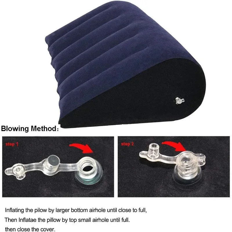 Description Picture 5 of itemInflatable Pillow Multifunctional Body Pillow  Lumbar Yoga Pillow Support Air Cushion Triangular Pillow Couples Home Supplies