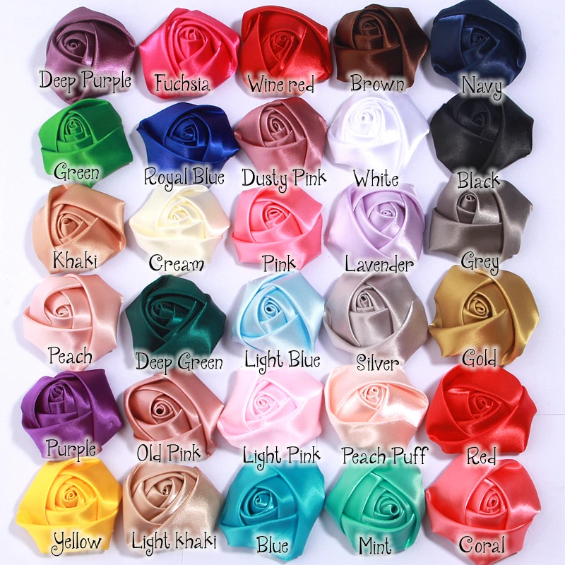 Set of 10 Large Rose Fabric Flowers for Creative DIY Accessories and Decorations