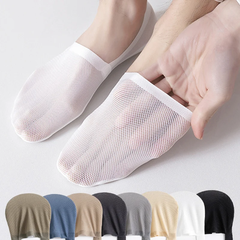 

3Pair / Lot Men Boat Socks Fashion Summer Thin Invisible Sock Breathable Soft Casual Sox High Quality Elastic Mesh Sokken Meias