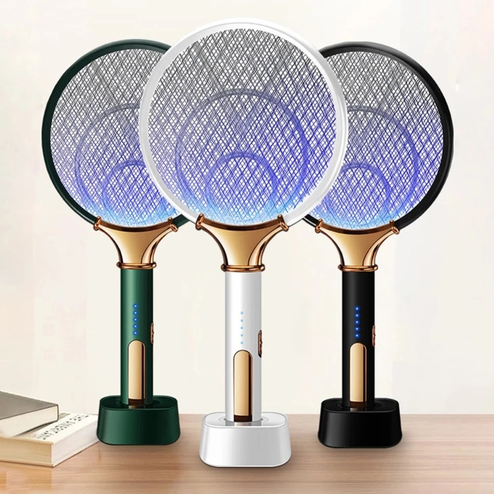 

1200mAh Electric Mosquito Swatter LED Rechargeable Anti Fly Bug Zapper Killer Racket Pest Control Product