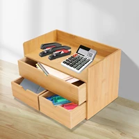 3 Layer Original Bamboo Organizer Mini Desk Drawer Tabletop Storage Organization Box For Office Home 1