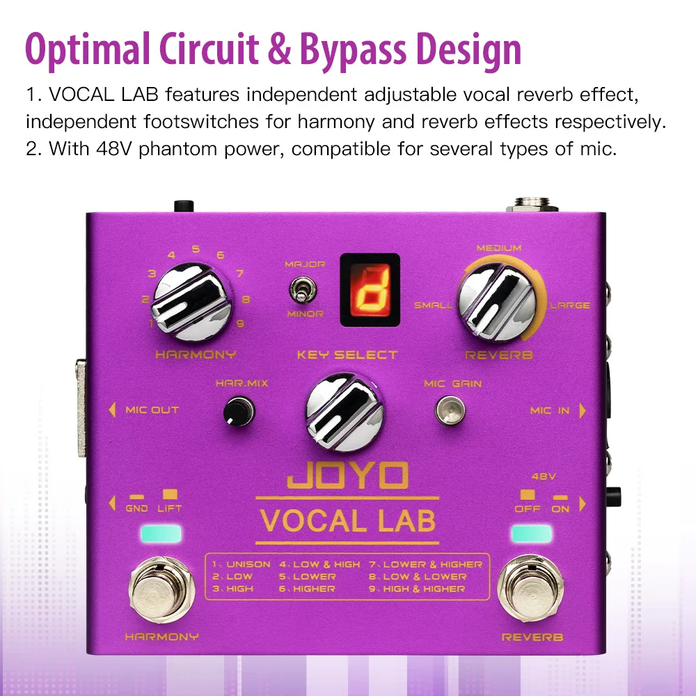 R-16 VOCAL LAB Vocal Guitar Pedal 9 Mixed Vocal Harmony Effects 3-position Vocal