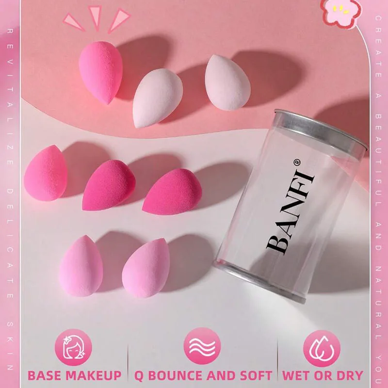 크림 및 파우더 컨실러에 적합한 메이크업 스폰지, 루즈 파우더 메이크업 어플리케이터, 블랙 프라이데이, 8 개