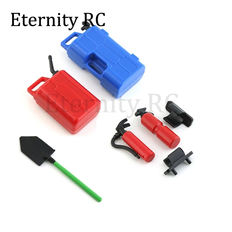 5pcs Simulation Extinguisher Shovel Fuel Tank Decoration for 1/8 1/10 RC Crawler Car Axial SCX10 TRX4 RC4WD D90 Redcat 5pcs Sim 3