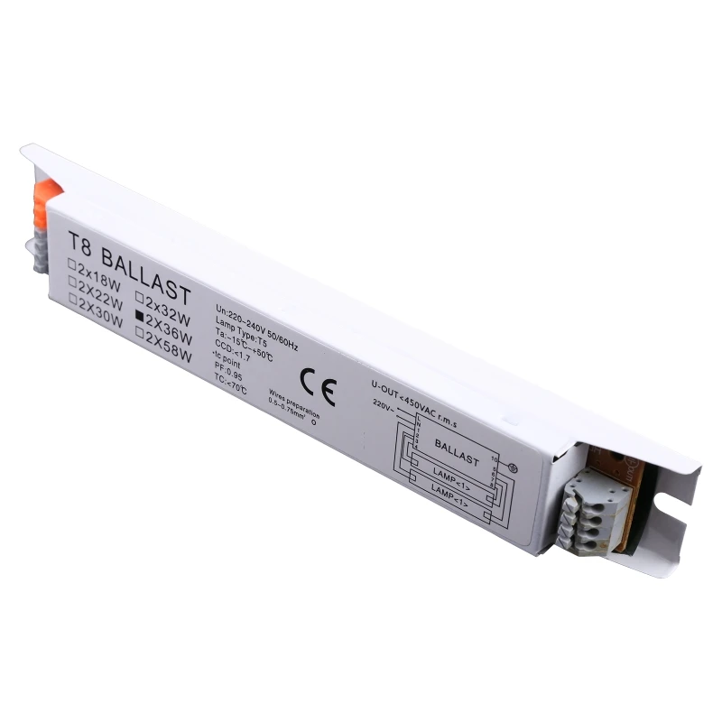 Ballast électronique T8 2x36W, 1 pièce, Tube à démarrage instantané, lumières, Ballasts fluorescents