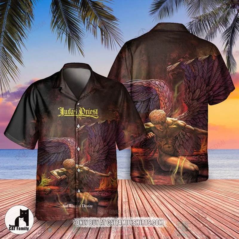 Hawaiian Shirts for Men Cool Angel Statue Print Shirts Beach Short Sleeve Summer Casual Button Up Hawaii