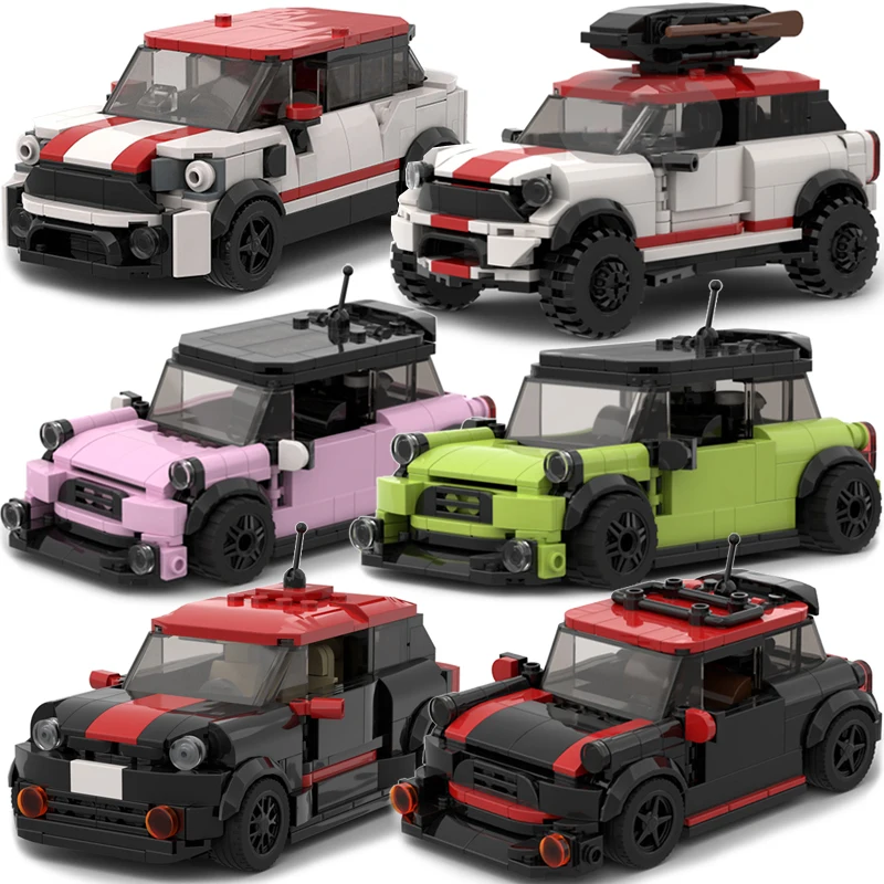 Набор строительных блоков MOC Mi-ni Coo-pers, JCW F60S, отечественный спортивный автомобиль, внедорожник, скоростной гоночный автомобиль, игрушки, подарки для мальчиков