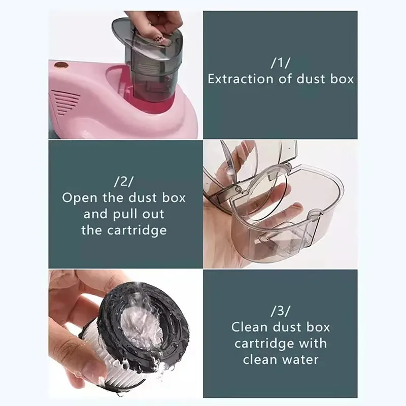 Ultraviolet Mite Removal Instrument 10000PA Vacuum Cleaner Cordless Handheld Vacuum For Mattress Sofa Bed Home Detachable Filter