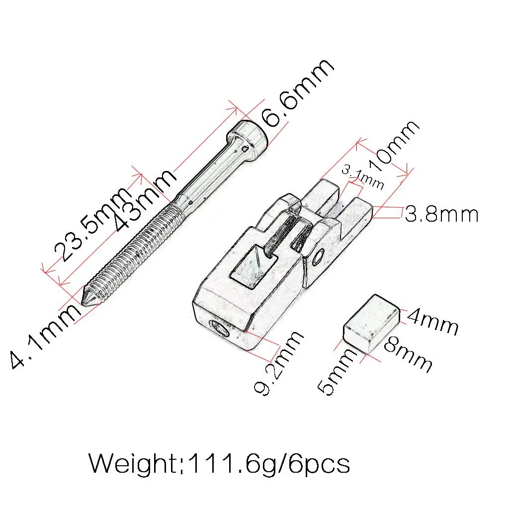 6 Sets Double Locking Guitar Bridge Parts Electric Guitar Replacement Parts