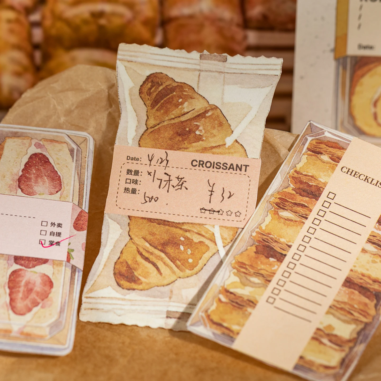 50개 디저트 & 커피 경량 종이, 스크랩북용 음식 테마 저널 삽입물