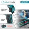 YOFIDRA 1000N.m Brushless Electric Impact Wrench High Torque 1/2 inch Screwdriver Wrench Drill Socket Set for Makita 18V Battery 6
