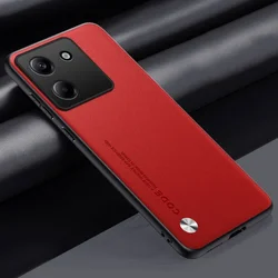 Luxury Silicone Leather Camera Protection Shockproof Cover Bumper for POCO F6 (Red)