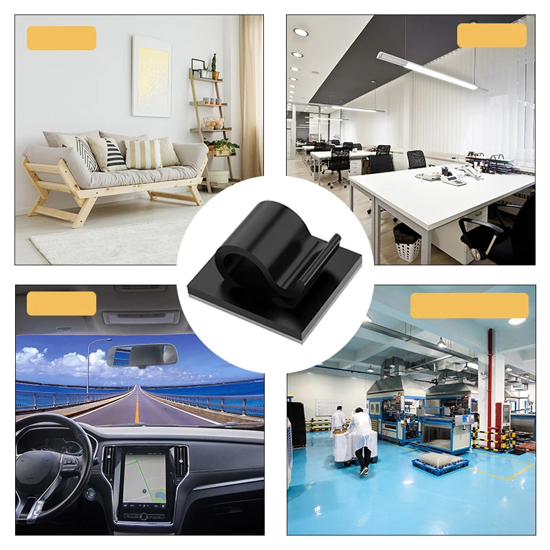 5-50Pcs Self Adhesive Cable Clips Cord Management Wire Holder Organizer Clamp Desk Tidy Cable Manager in Car Home Office Clips - Image 5